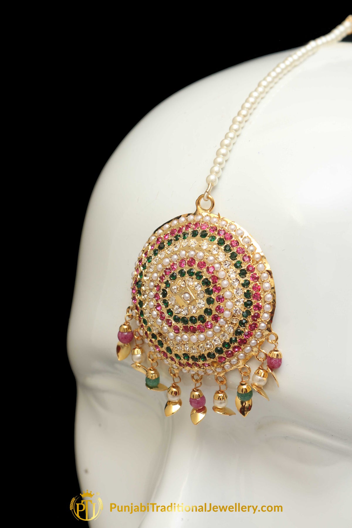 Multi Jadau Pippal Patti Tikka By Punjabi Traditional Jewellery