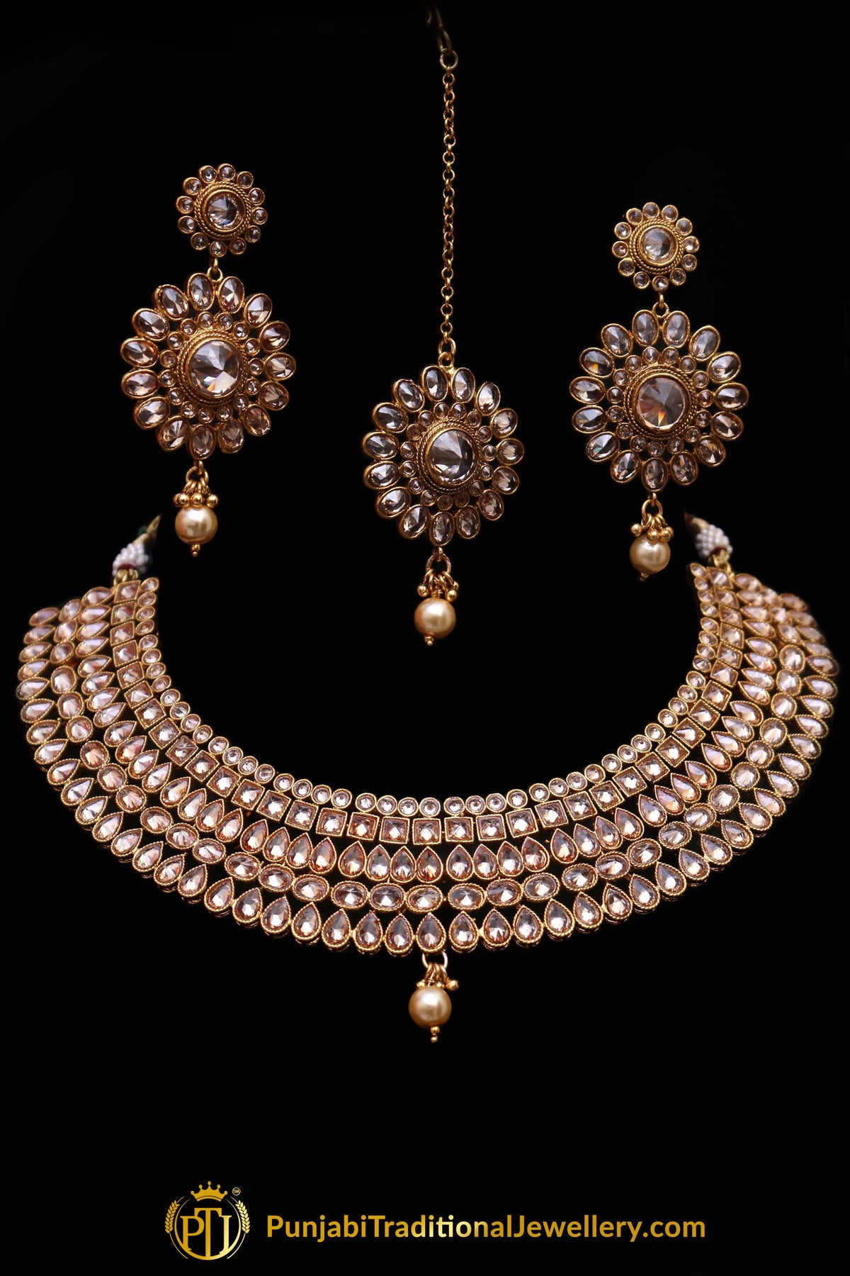 Riwayaat Polki Nacklace Set By Punjabi Traditional Jewellery