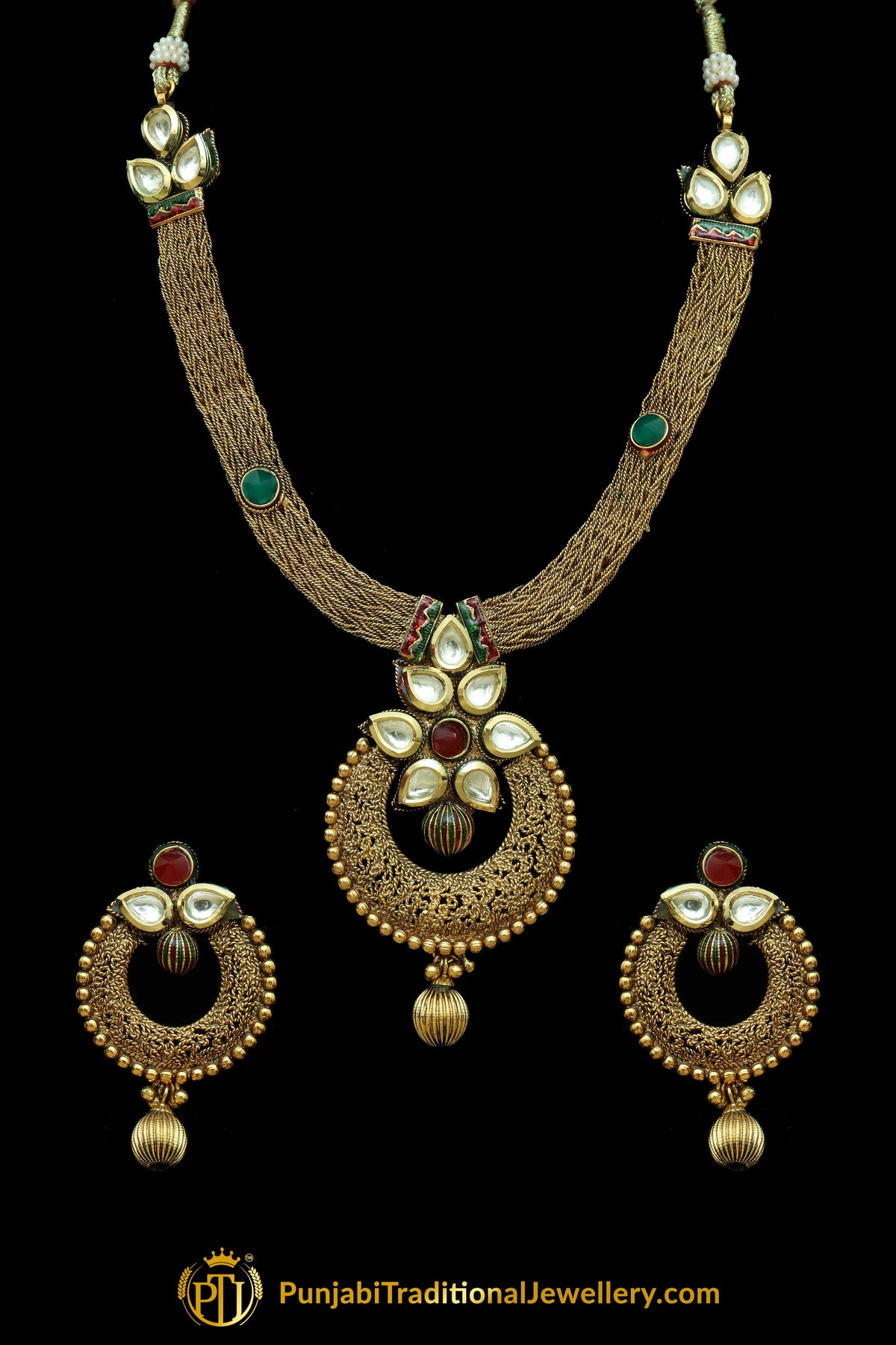 Gold Plated Jodha Necklace Set By Punjabi Traditional Jewellery