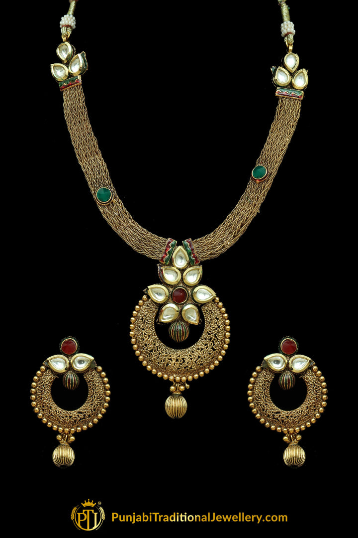 Gold Plated Jodha Necklace Set By Punjabi Traditional Jewellery