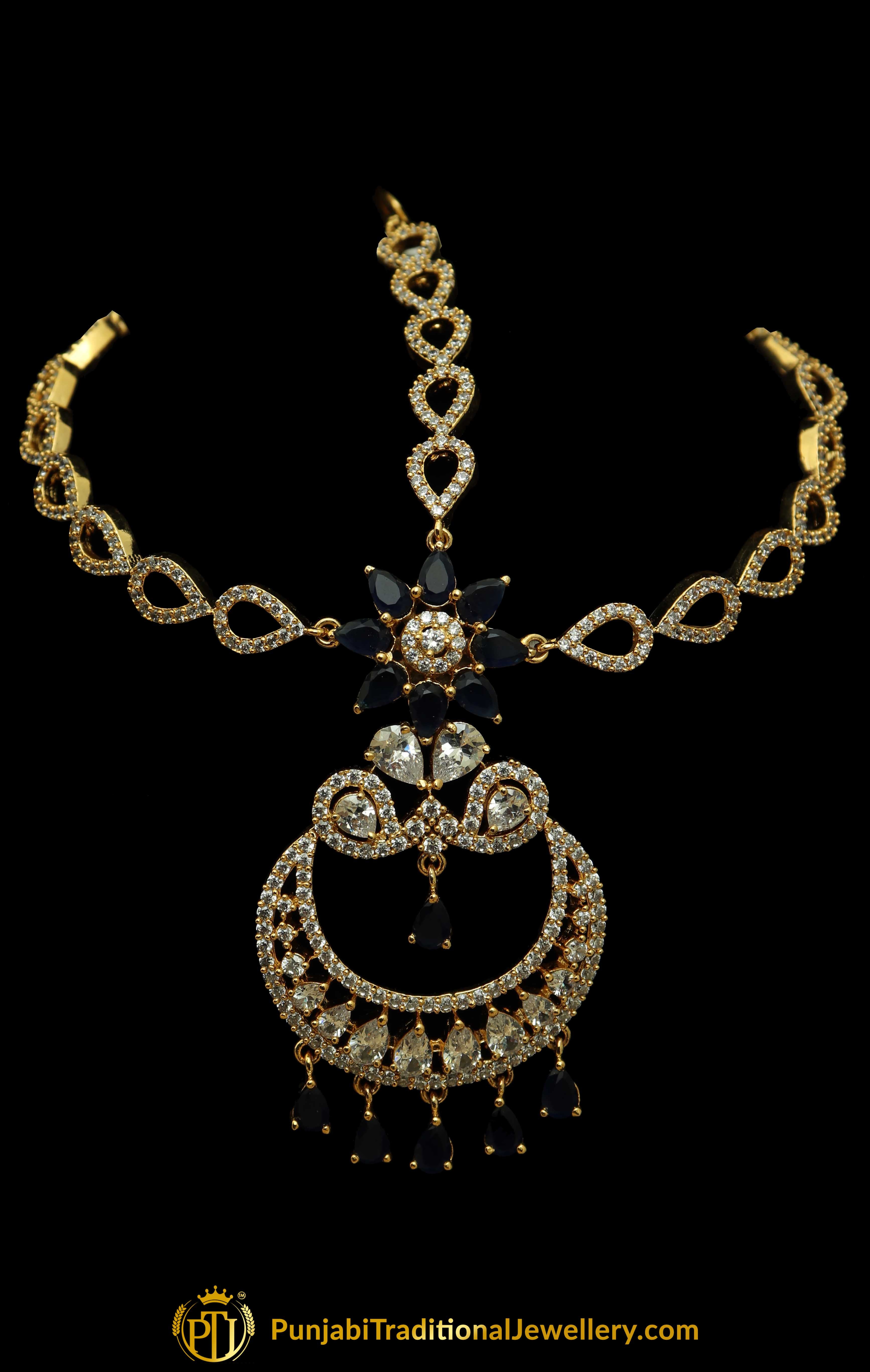 Blue Matha Patti By Punjabi Traditional Jewellery