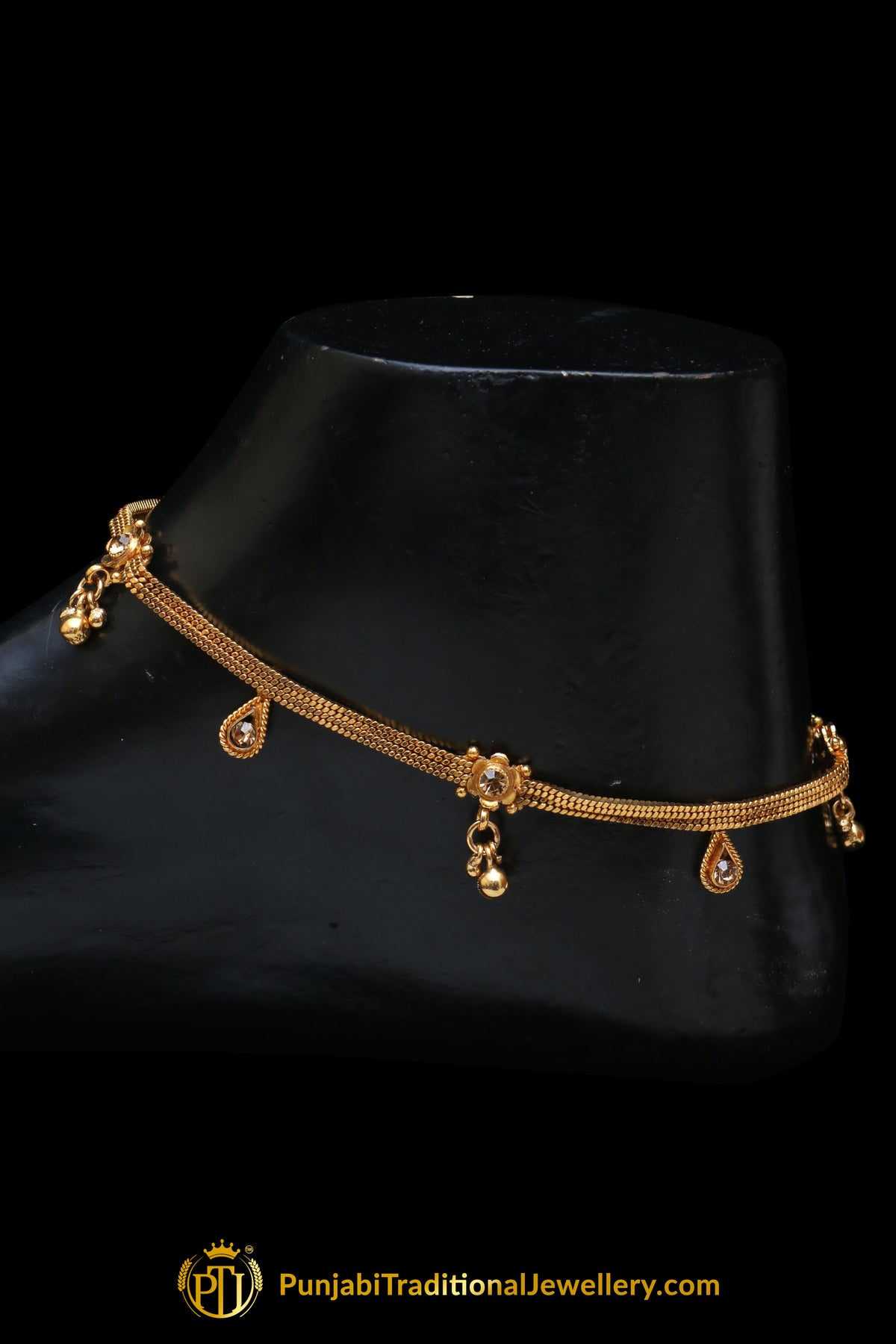 Antique Gold Payal By Punjabi Traditional Jewellery