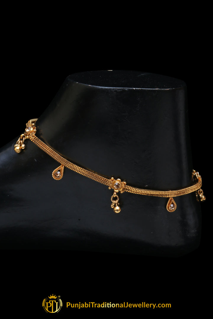 Antique Gold Payal By Punjabi Traditional Jewellery
