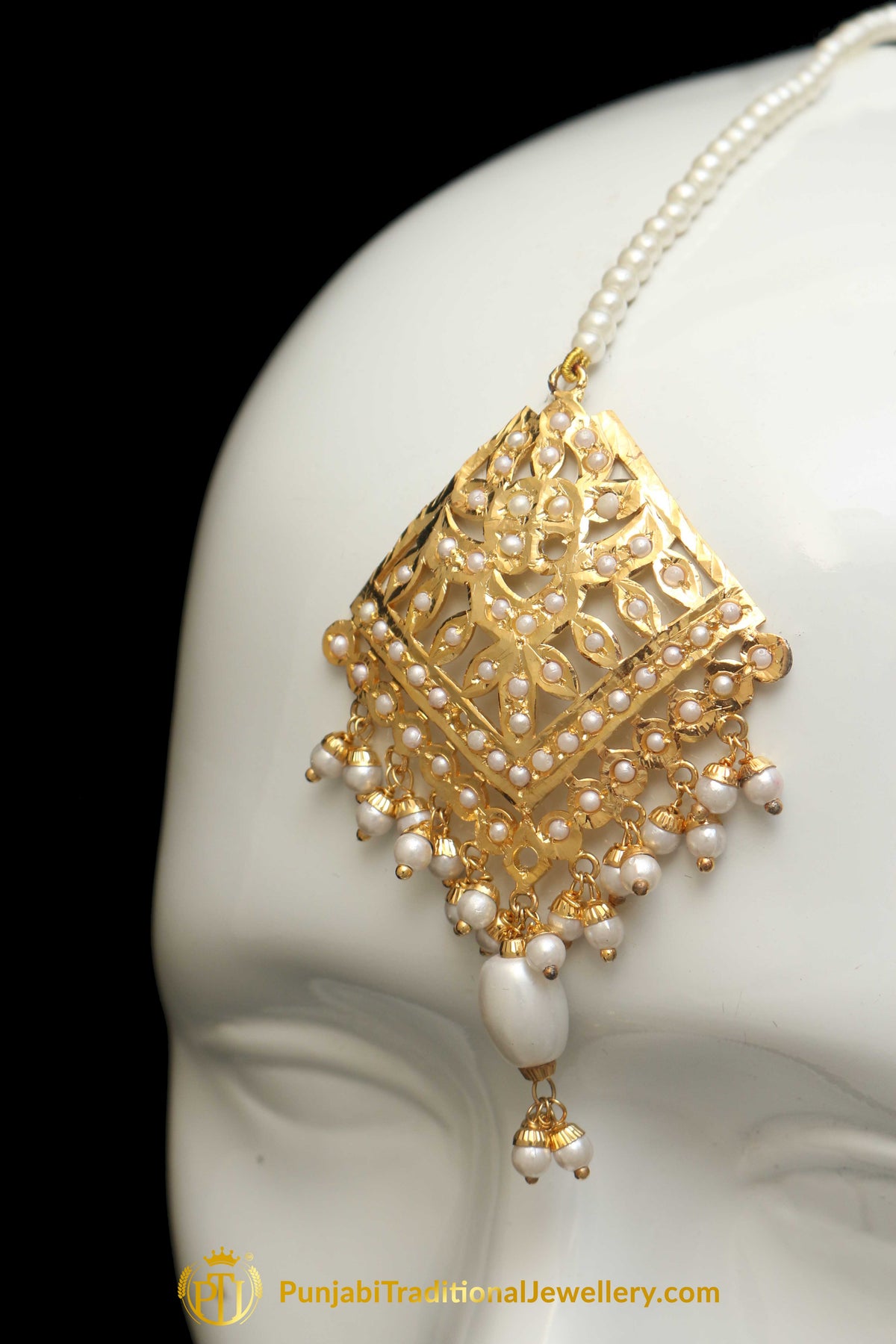 Golden Jadau Tikka By Punjabi Traditional Jewellery