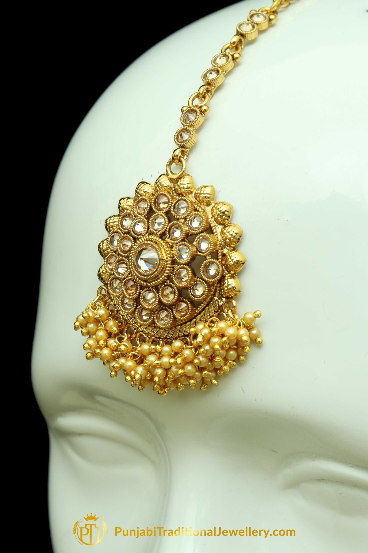 Polki Earrings Tikka Set By Punjabi Traditional Jewellery