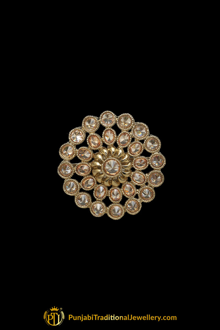 Gold Plated Champagne Ring By Punjabi Traditional Jewellery