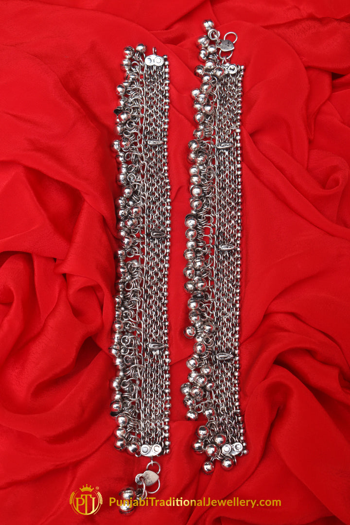 Silver Plated Payal By Punjabi Traditional Jewellery