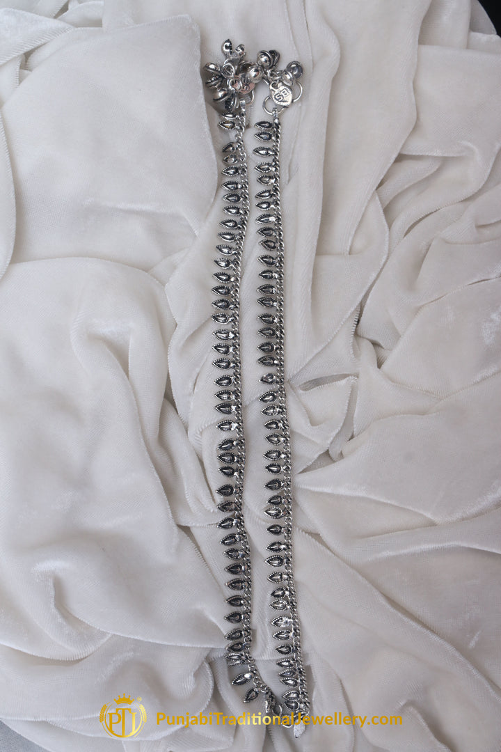 Silver Plated Payal By Punjabi Traditional Jewellery