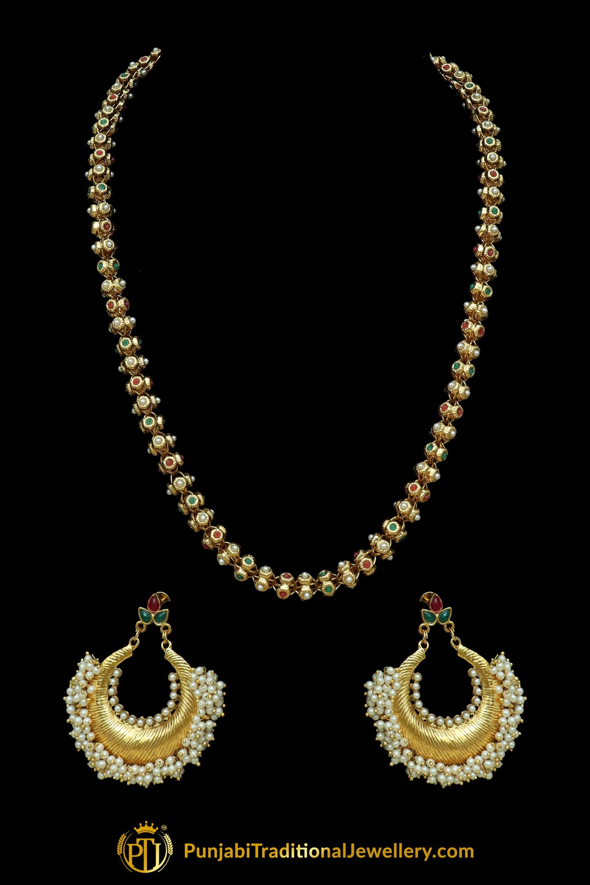 Pearl Jodha Mala Necklace Set By Punjabi Traditional Jewellery