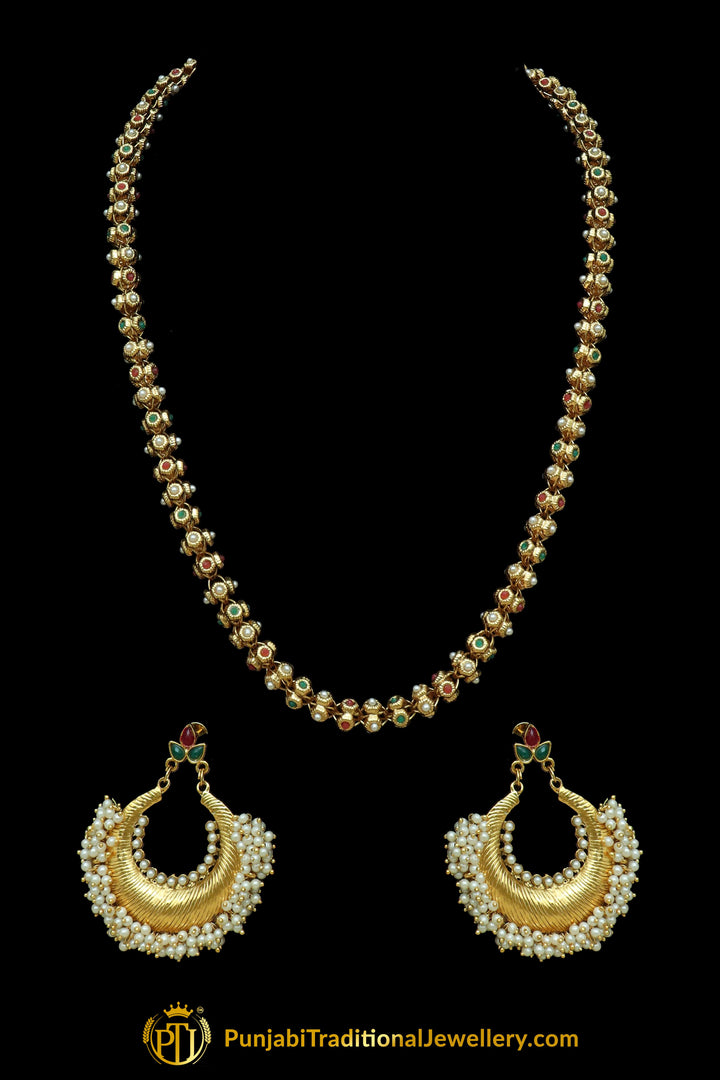 Pearl Jodha Mala Necklace Set By Punjabi Traditional Jewellery