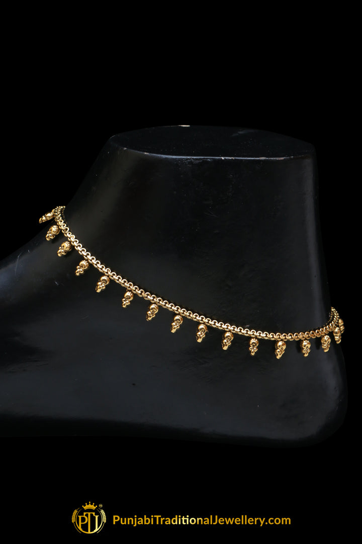 Antique Gold Payal By Punjabi Traditional Jewellery
