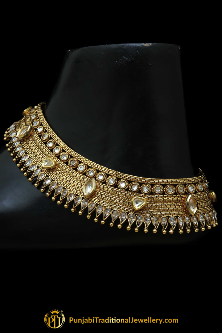 Antique Gold Payal By Punjabi Traditional Jewellery