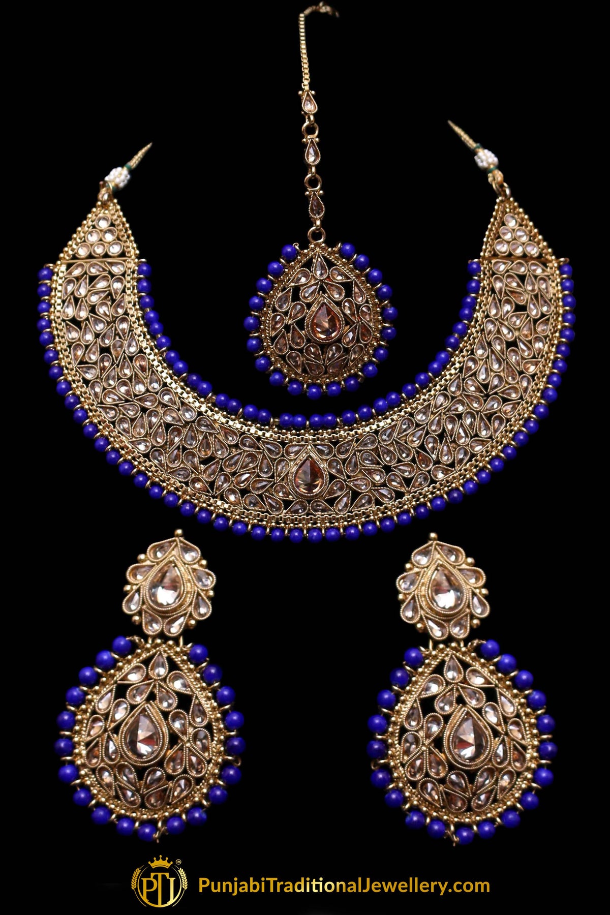 Khwabeeda Polki Necklace Set By Punjabi Traditional Jewellery