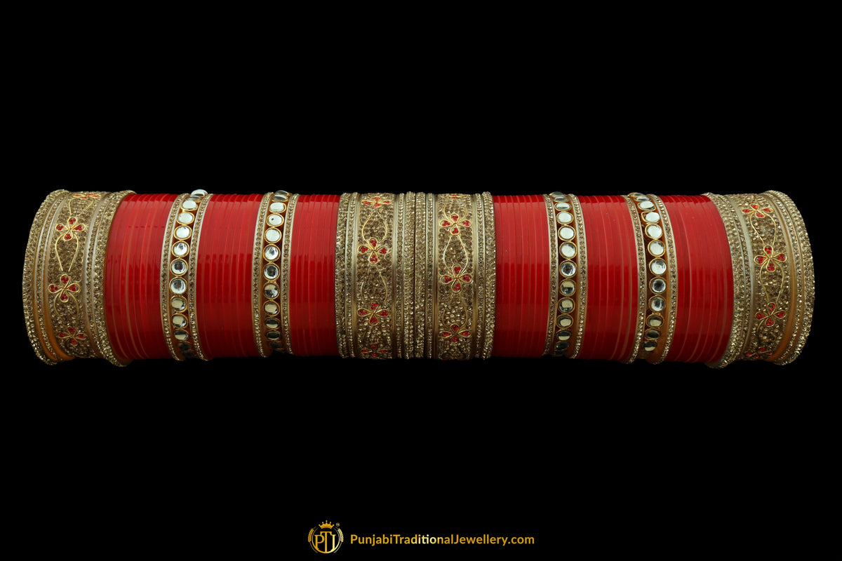 Red Wedding Bridal Chura By Punjabi Traditional Jewellery