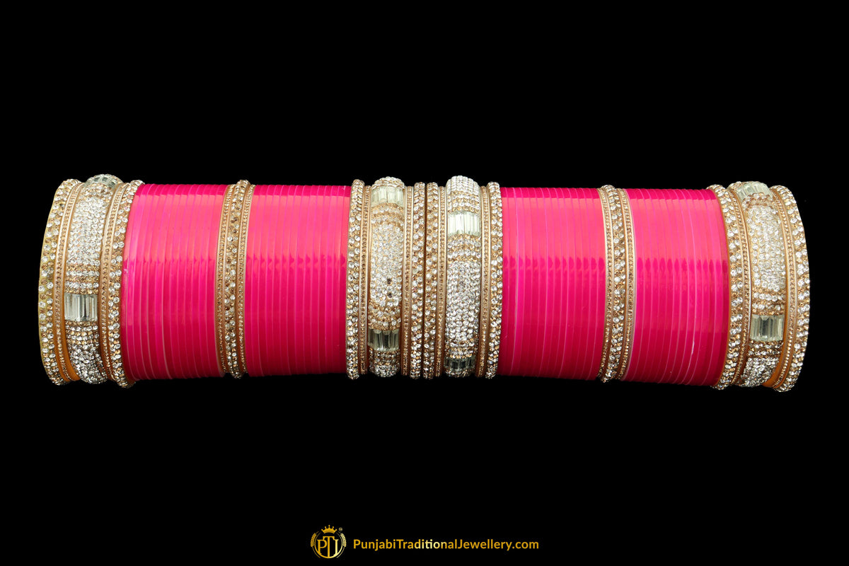 Pink Wedding Bridal Chura By Punjabi Traditional Jewellery