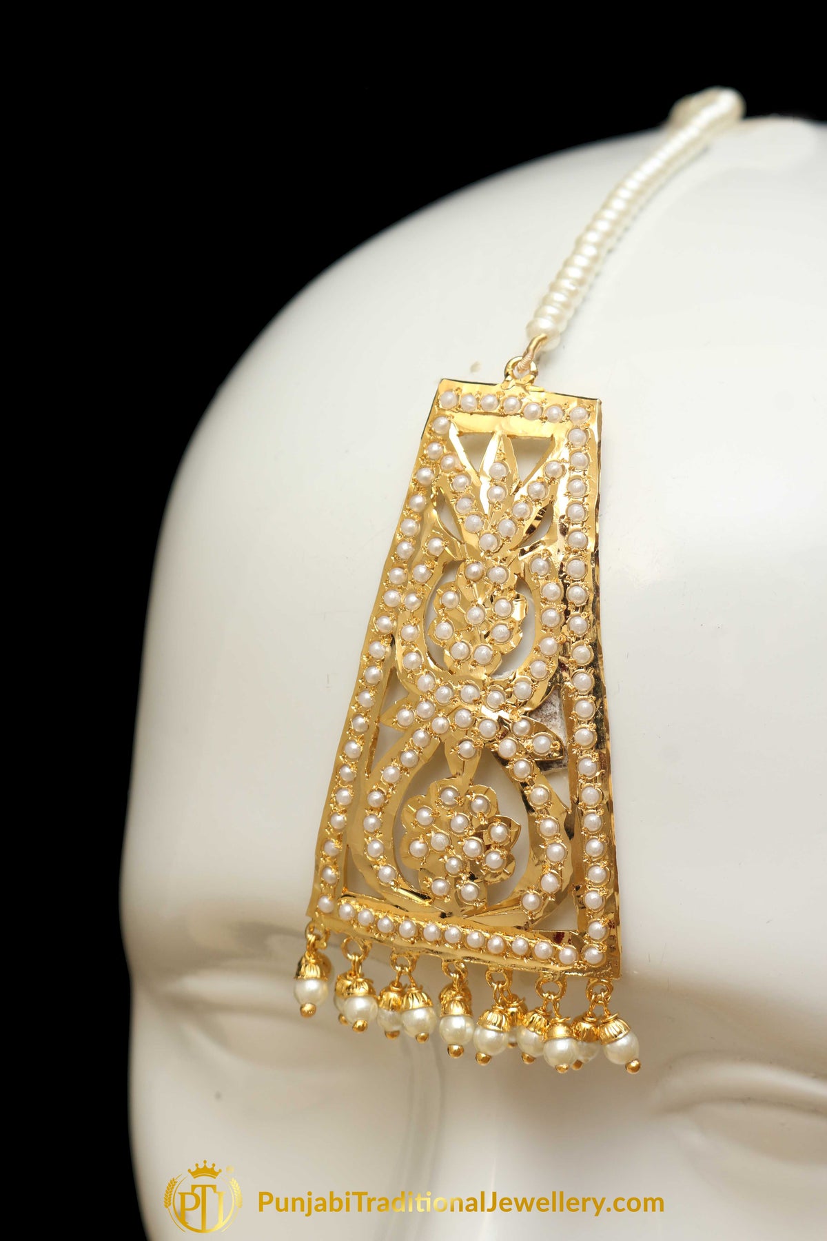 Golden Jadau Tikka By Punjabi Traditional Jewellery