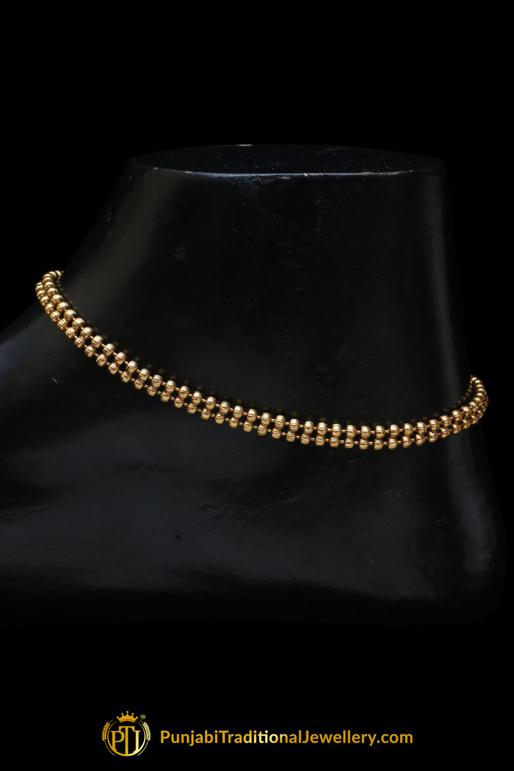 Antique Gold Payal By Punjabi Traditional Jewellery