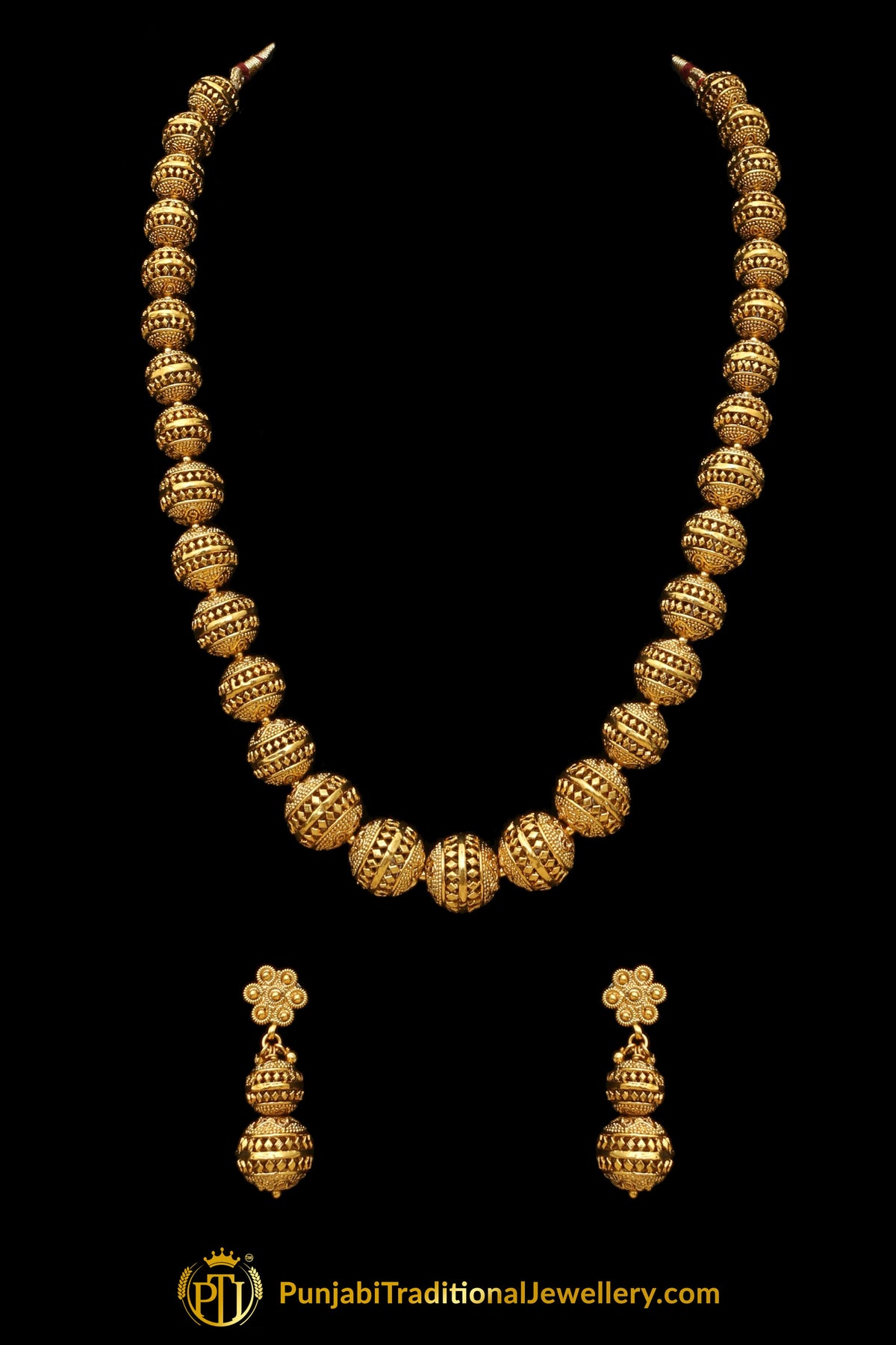 Antique Gold Necklace Set By Punjabi Traditional Jewellery