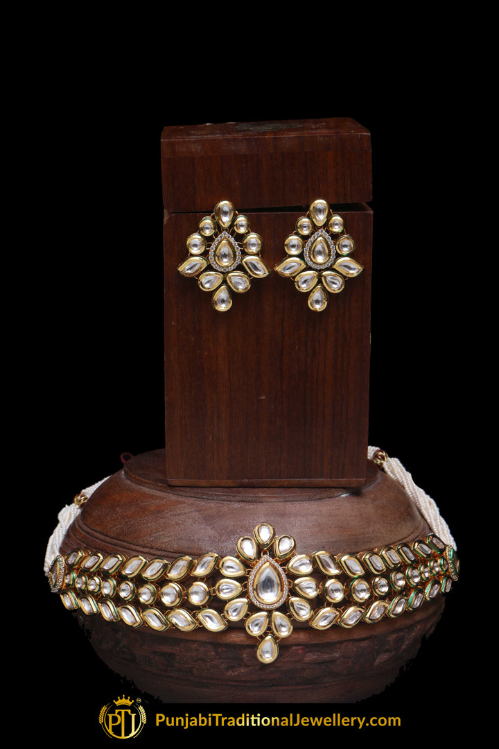 Kundan Choker Necklace Set By Punjabi Traditional Jewellery