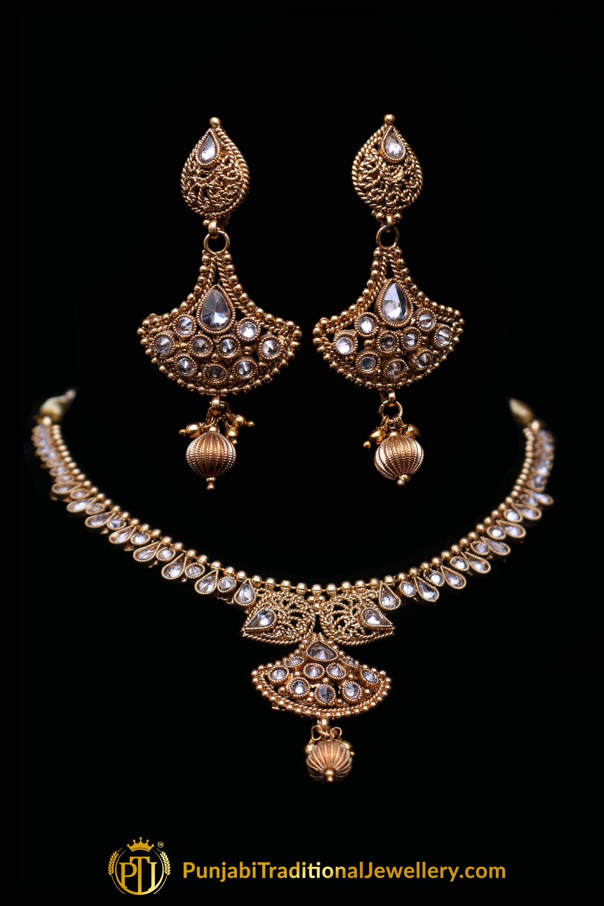 Polki Necklace Set By Punjabi Traditional Jewellery