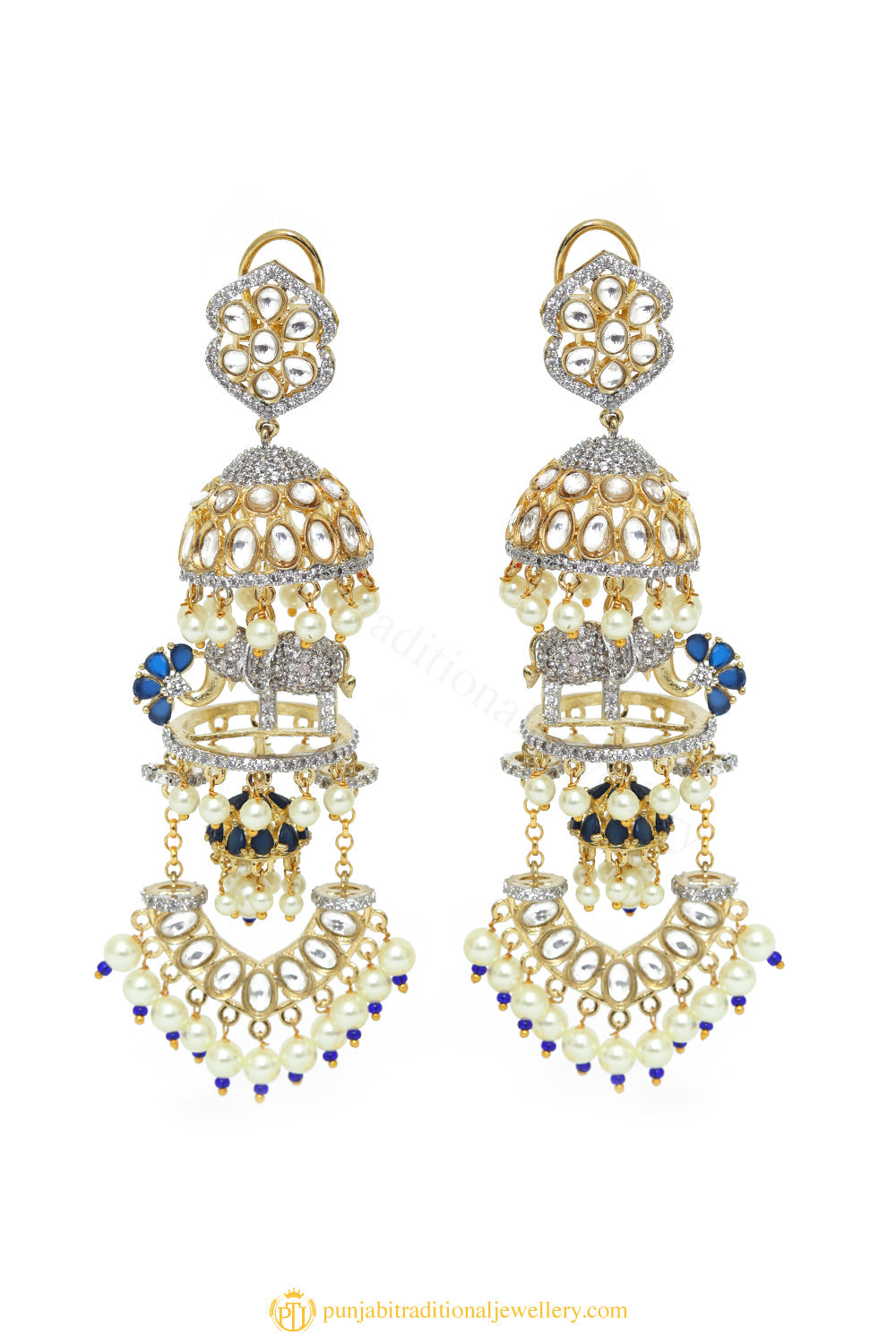 Gold Finished Earrings by PTJ