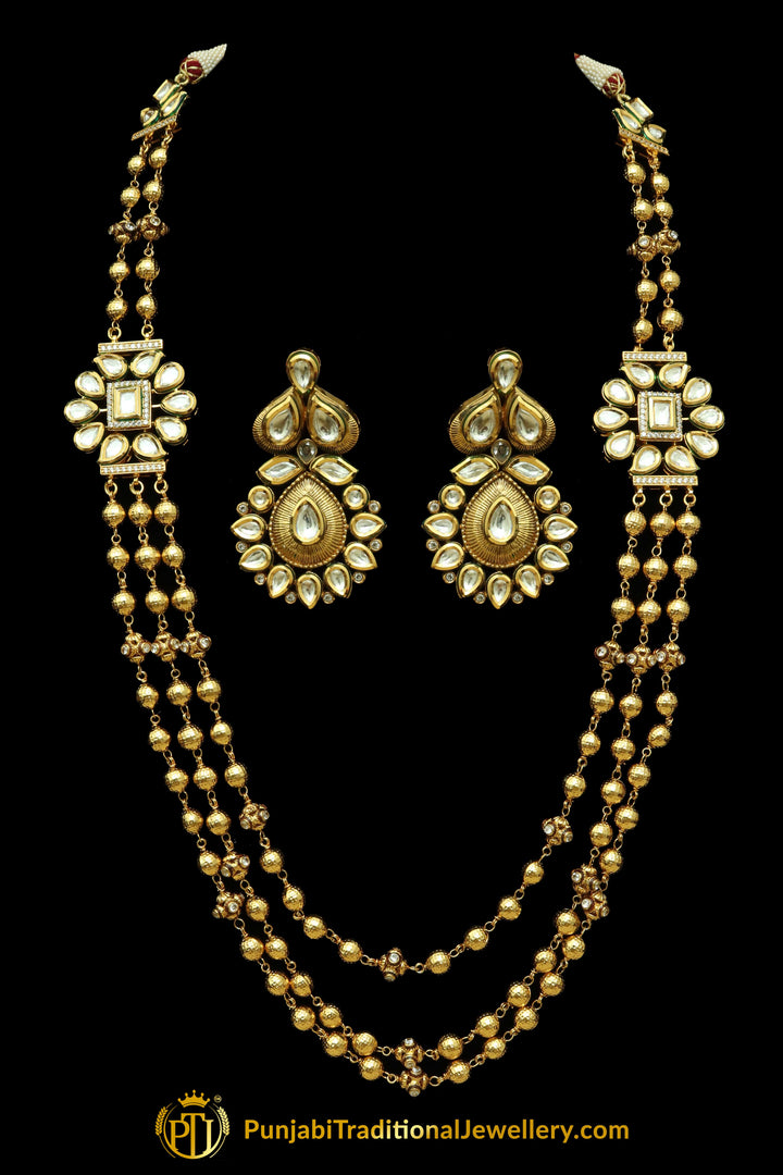 Matt Gold Necklace Set By Long Punjabi Traditional Jewellery