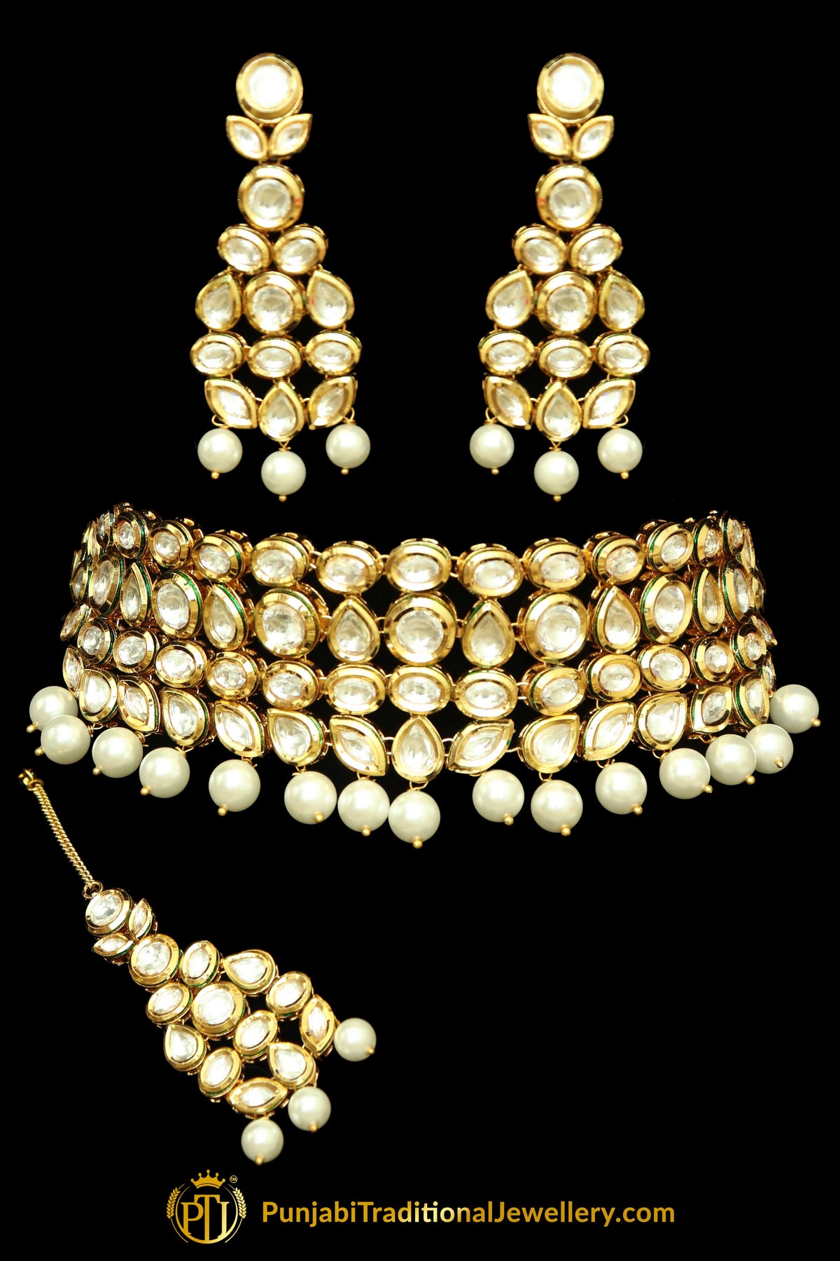 Kundan Choker Necklace Set By Punjabi Taditional Jewellery