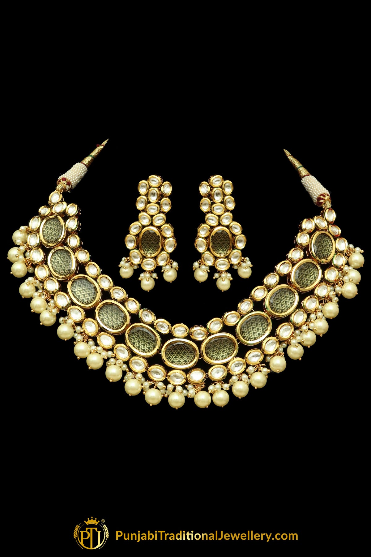 Pearl & Kundan Necklace Set By Punjabi Traditional Jewellery