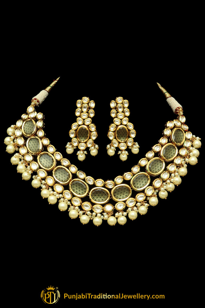 Pearl & Kundan Necklace Set By Punjabi Traditional Jewellery