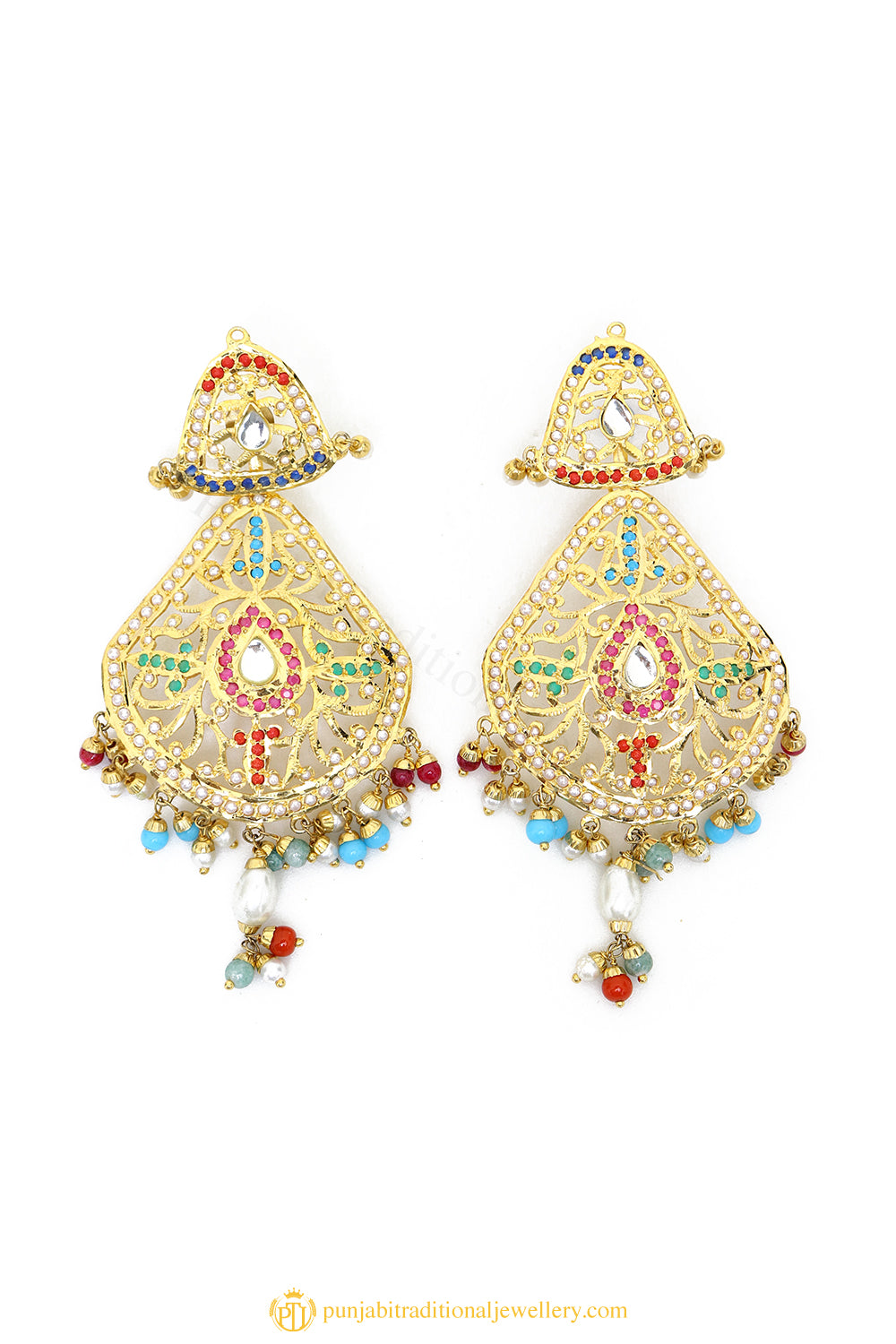 Gold Finished Earrings by PTJ
