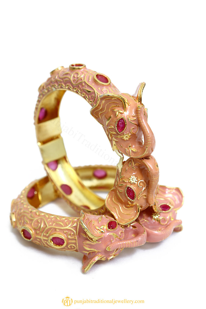 Gold Finished Bangles by PTJ