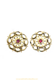 Gold Finished Rubby Kundan Studs By PTJ