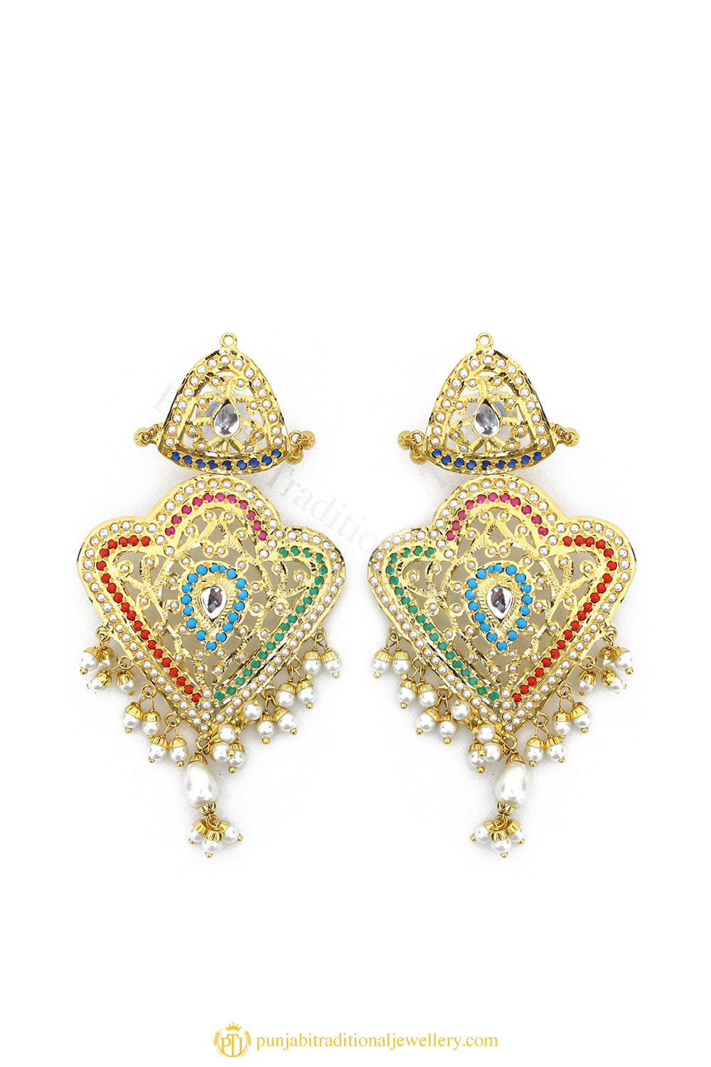 Gold Finished Earrings by PTJ