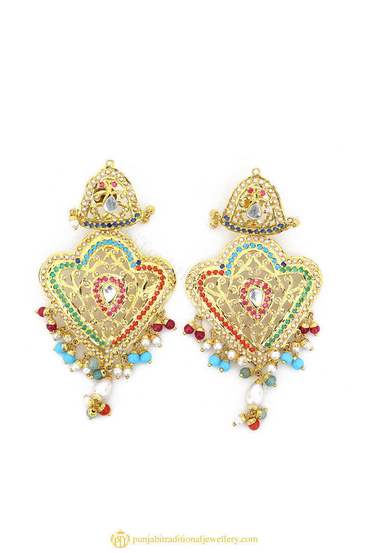 Gold Finished Earrings by PTJ
