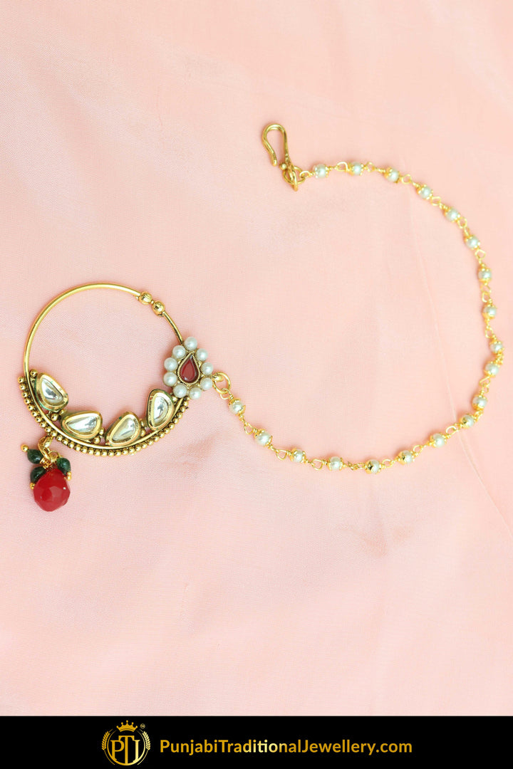 Gold Finished Kundan Nath| Punjabi Traditional Jewellery Exclusive