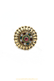 Antique Gold Finished Polki Ring By PTJ