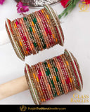Multi Jerkan (For Both Hands) Glass Bangles Set | Punjabi Traditional Jewellery Exclusive