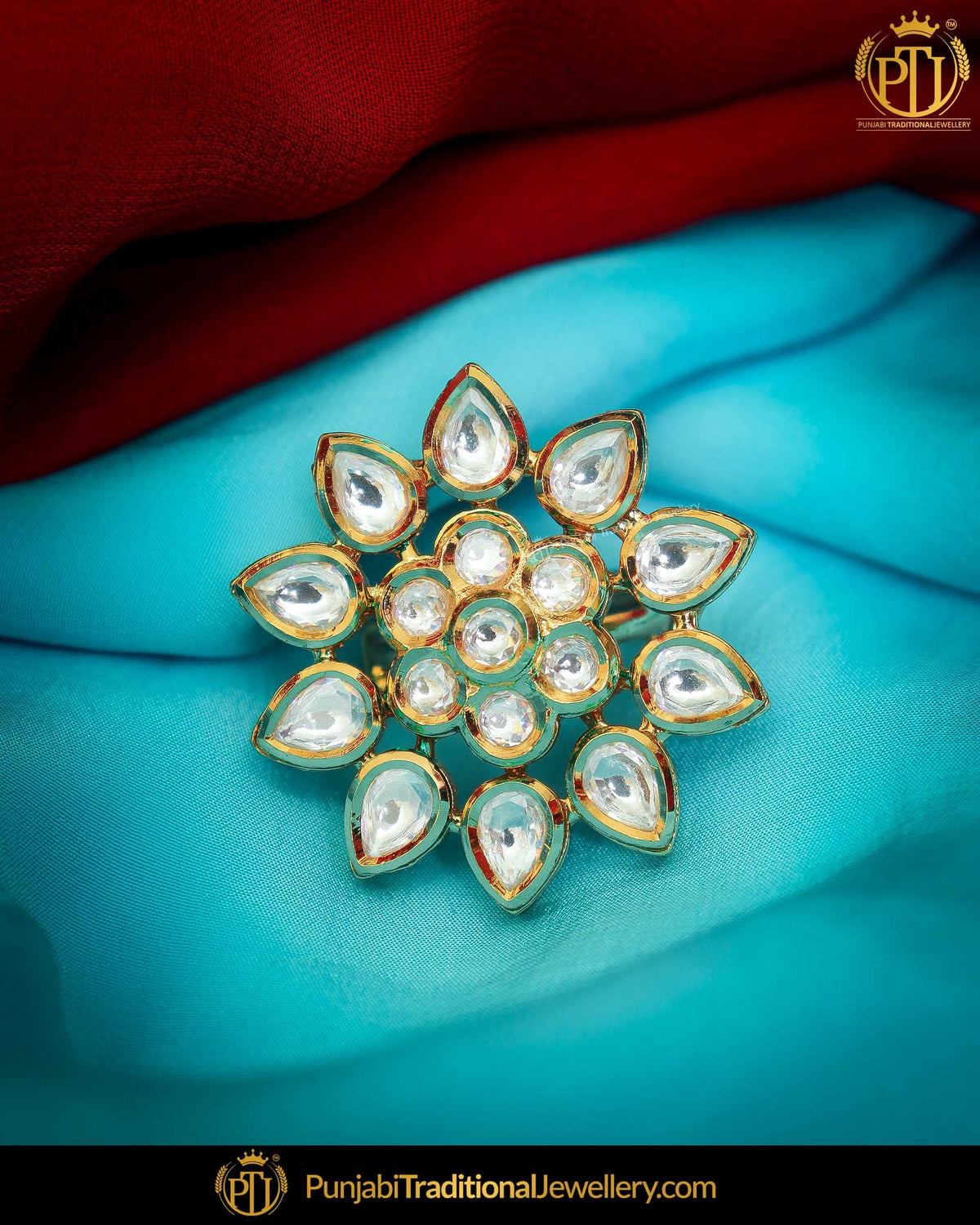 Gold Finished Kundan Ring | Punjabi Traditional Jewellery Exclusive