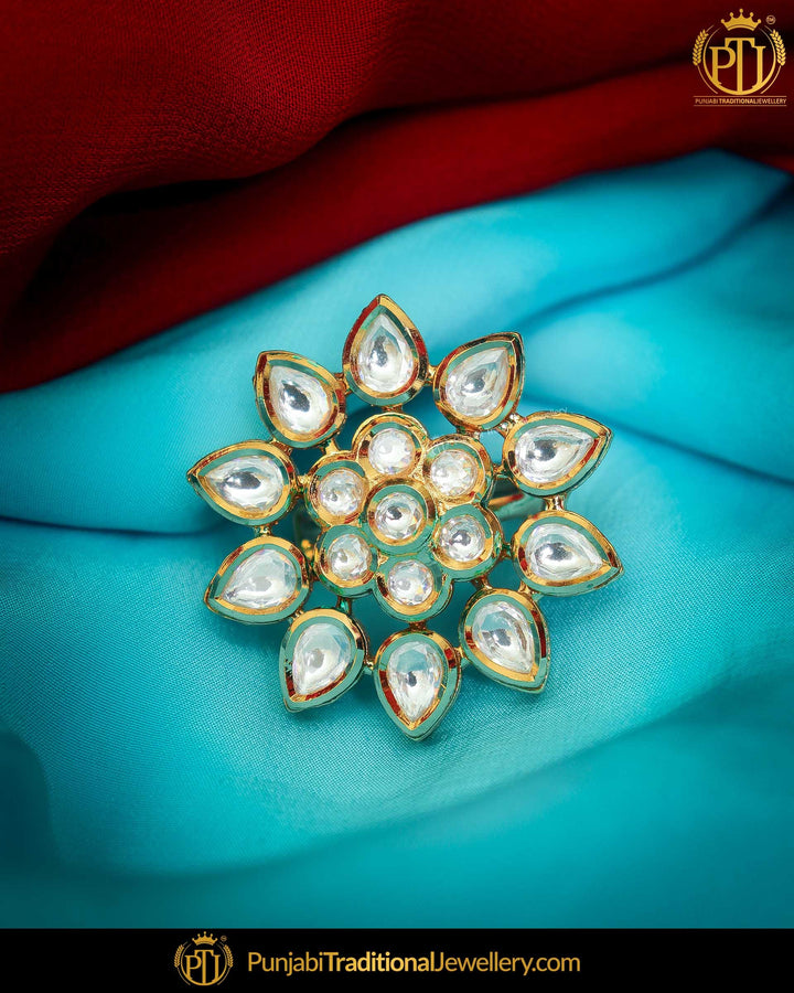 Gold Finished Kundan Ring | Punjabi Traditional Jewellery Exclusive