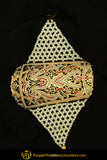 Gold Finished Navratan Jadau Bracelet | Punjabi Traditional Jewellery Exclusive