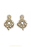 Gold Finished Kundan Earrings By PTJ