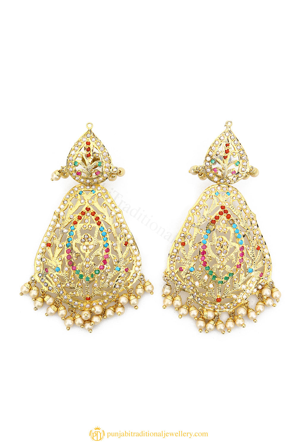 Gold Finished Earrings by PTJ