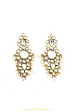 Gold Finished Kundan Pearl Earrings By PTJ