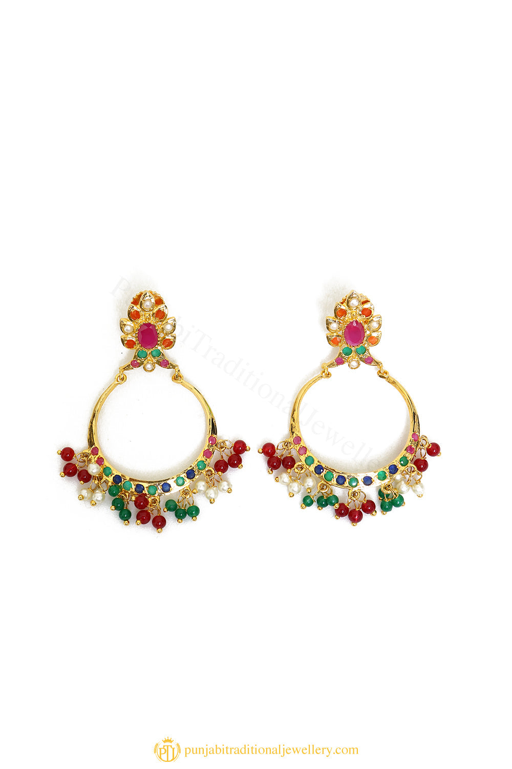 Gold Finished Earrings by PTJ