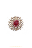 Gold Finished Navratan Kundan Ring By PTJ