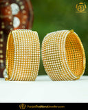 Gold Finished Pearl bangles Openable Bangles (Pair) | Punjabi Traditional Jewellery Exclusive