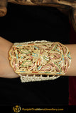 Liyana Gold Finished Navratan Jadau Bracelet | Punjabi Traditional Jewellery Exclusive