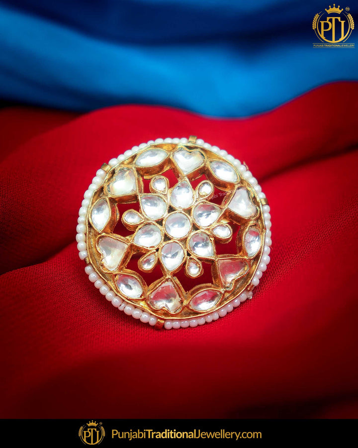 Gold Finished Kundan Ring | Punjabi Traditional Jewellery Exclusive