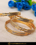 Gold Finished Karra Bangles (Pair)| Punjabi Traditional Jewellery Exclusive