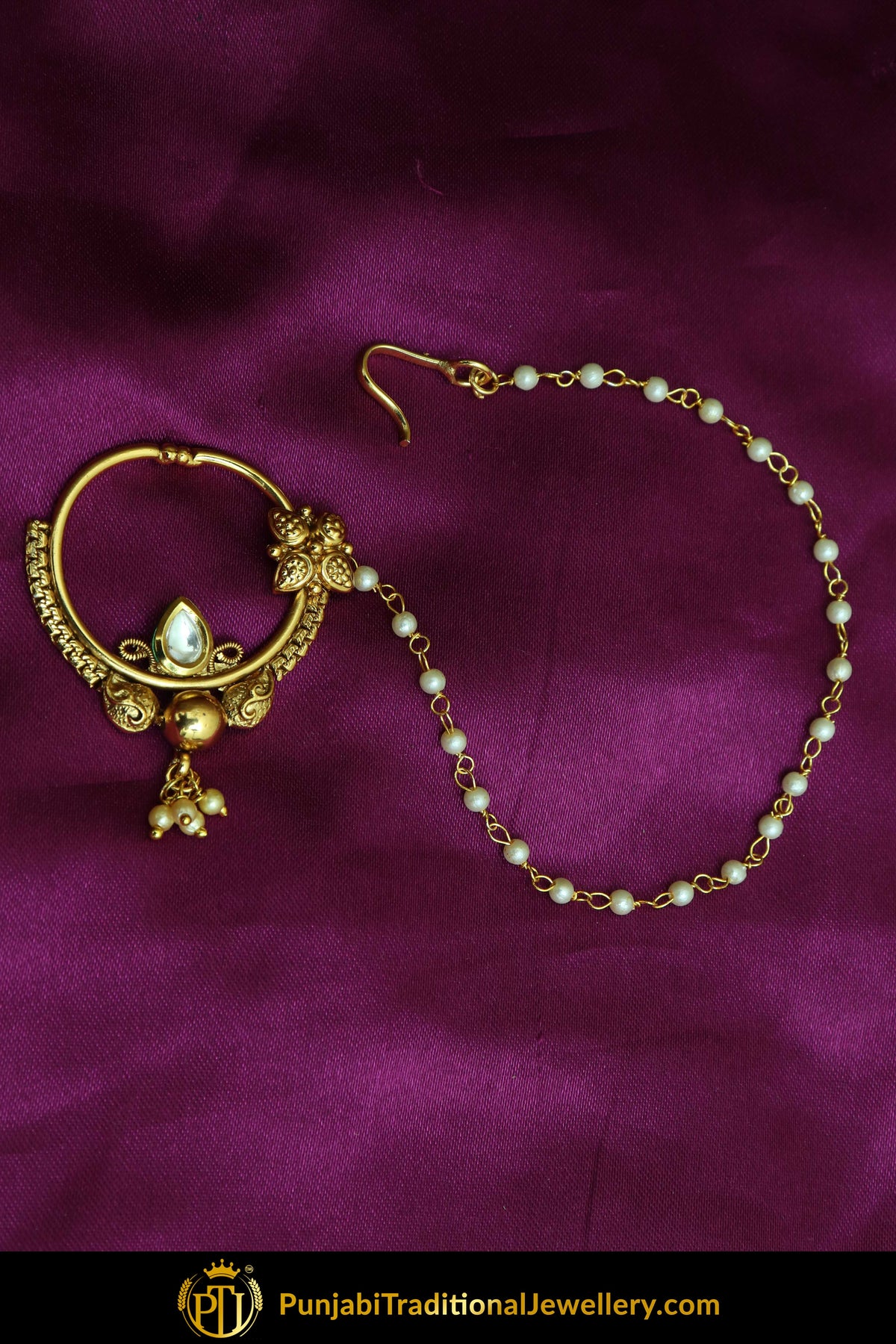 Gold Finished Kundan Nath| Punjabi Traditional Jewellery Exclusive